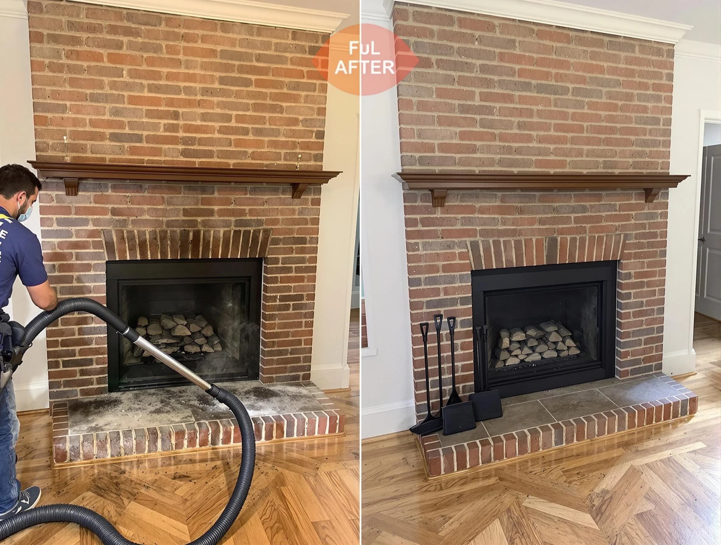Perth Amboy Chimney Sweep carefully sanitizing a fireplace in Perth Amboy, NJ