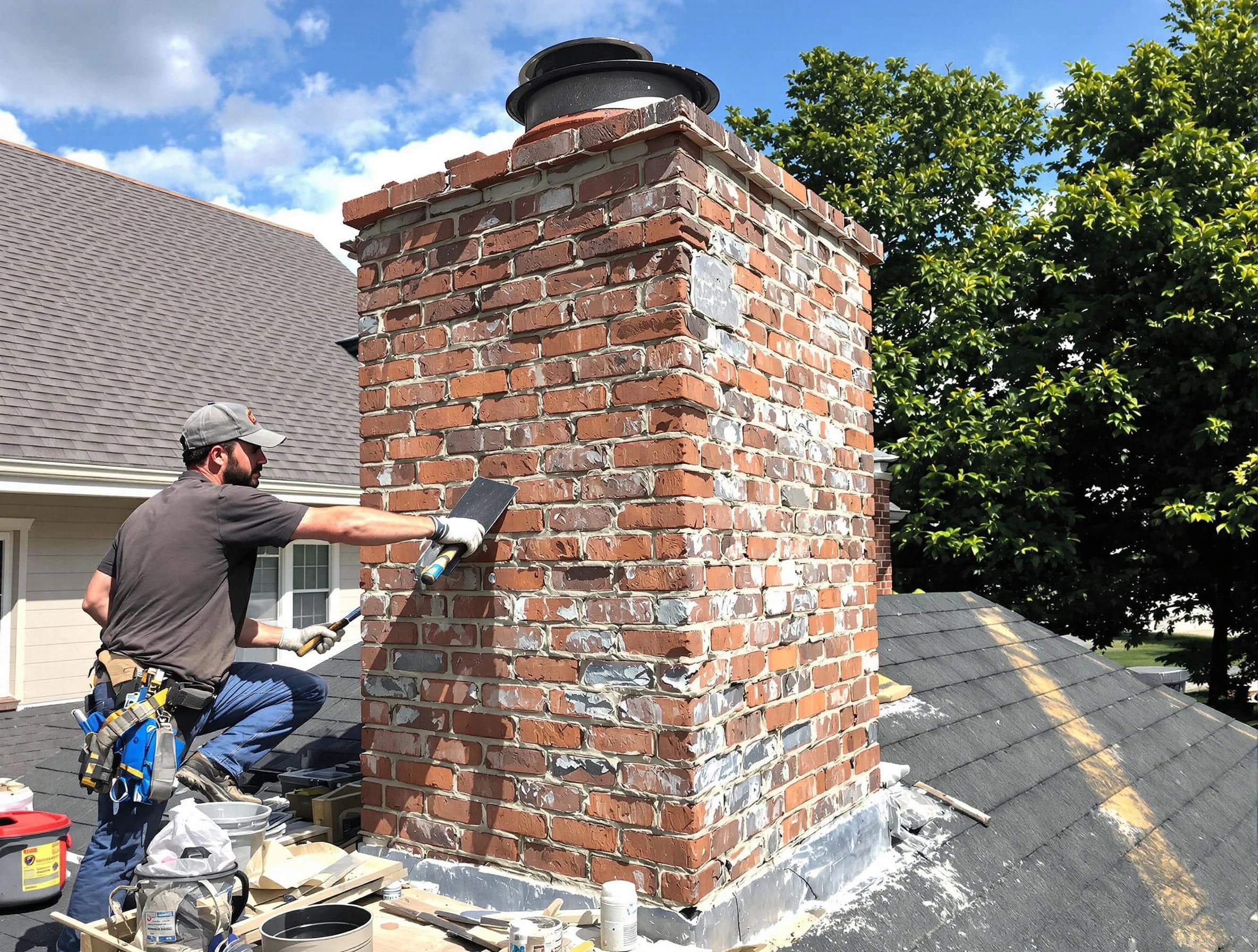 Completed chimney rebuild by Perth Amboy Chimney Sweep in Perth Amboy, NJ
