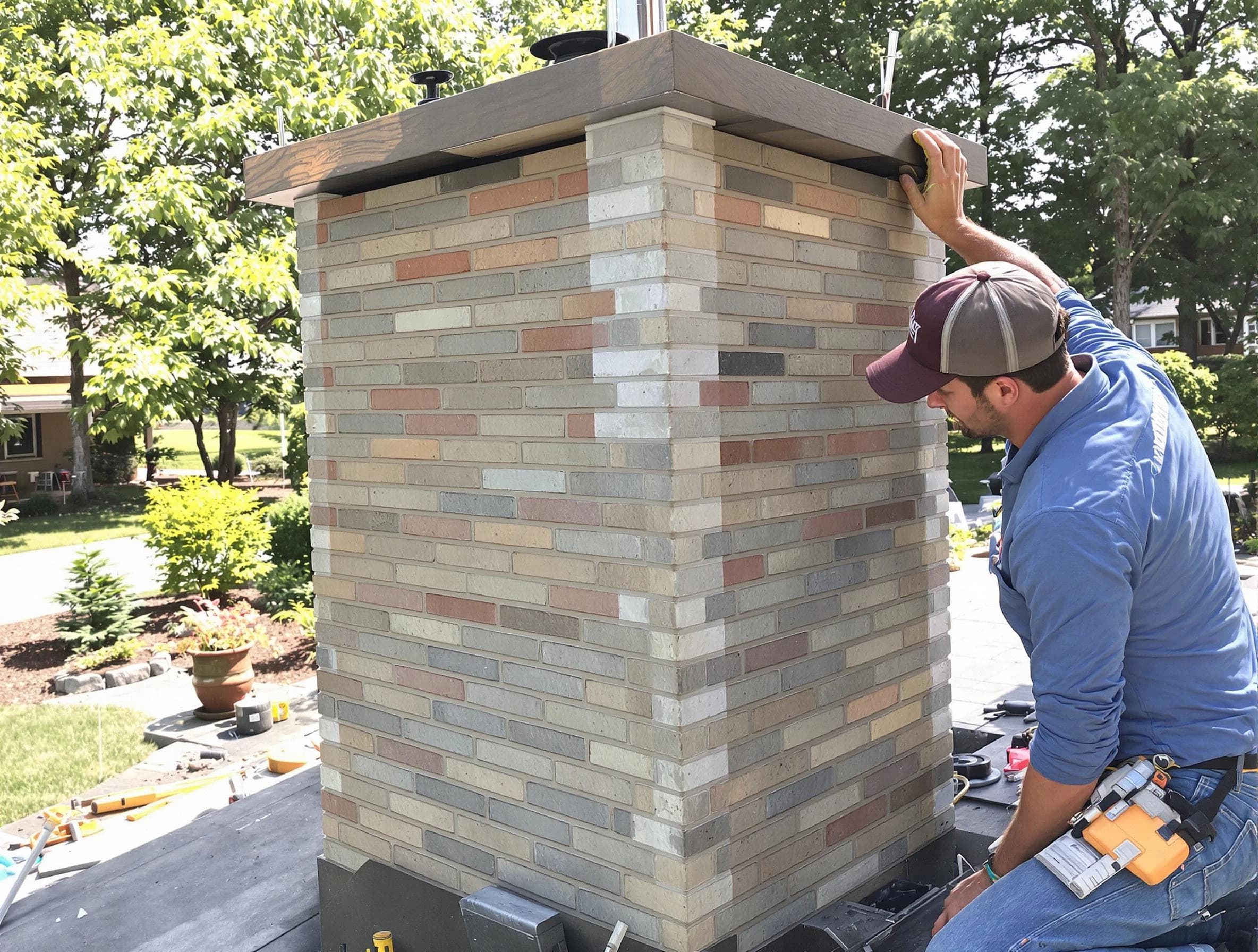 Perth Amboy Chimney Sweep completing a modern chimney remodel in Perth Amboy, NJ
