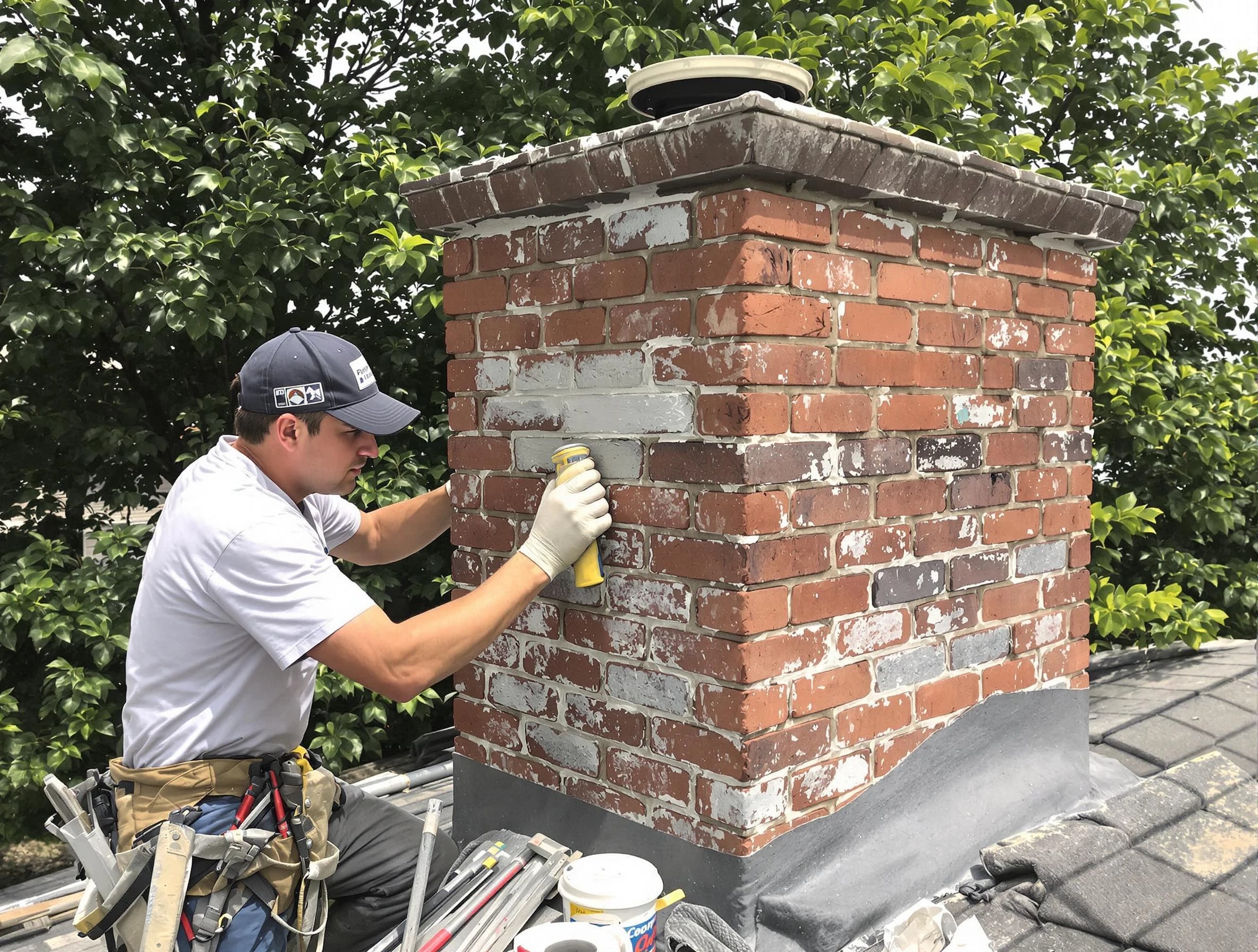 Perth Amboy Chimney Sweep restoring an aging chimney in Perth Amboy, NJ