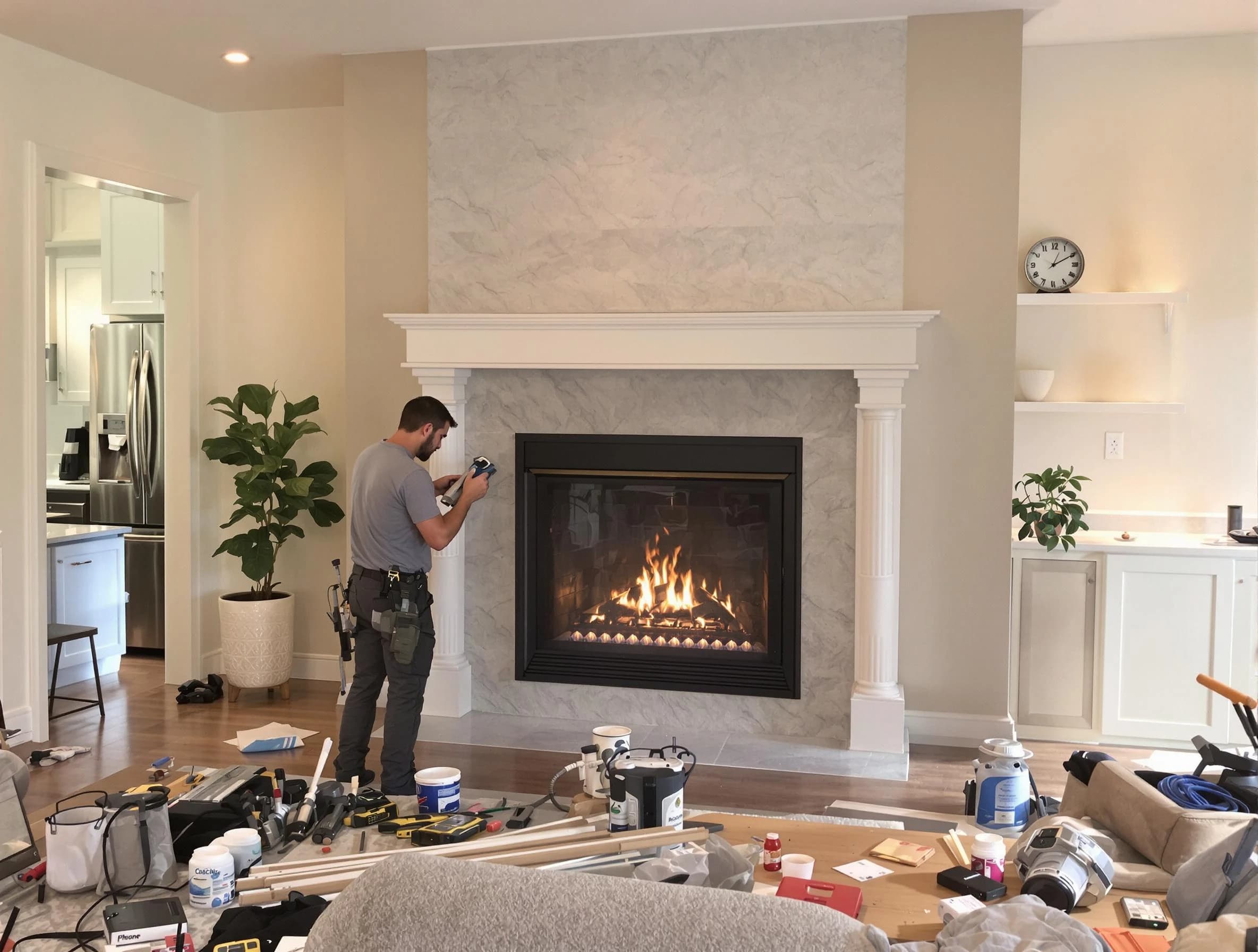 Newly installed fireplace by Perth Amboy Chimney Sweep in Perth Amboy, NJ