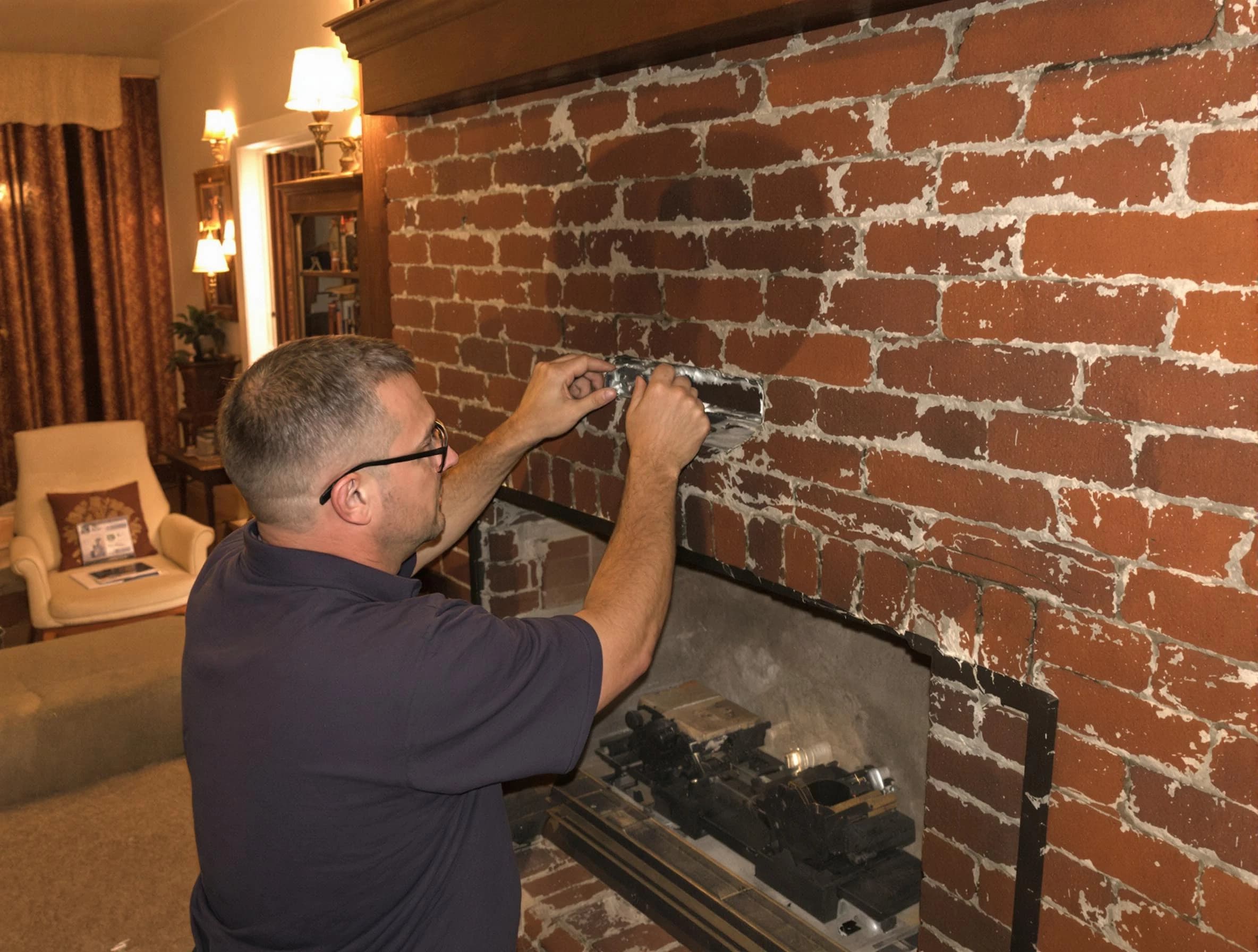 Perth Amboy Chimney Sweep expert fixing a fireplace in Perth Amboy, NJ