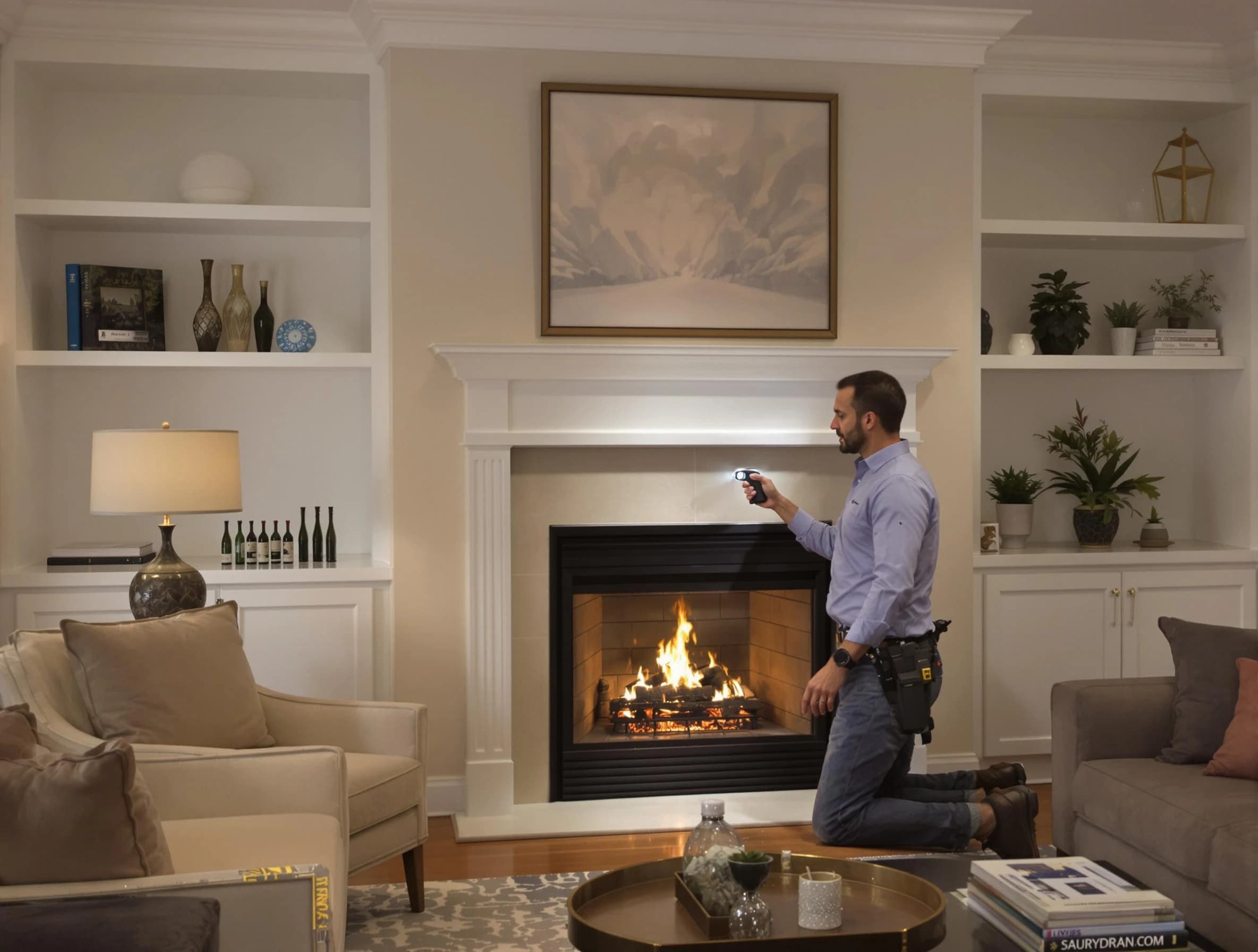 Perth Amboy Chimney Sweep conducting a fireplace safety inspection in Perth Amboy, NJ