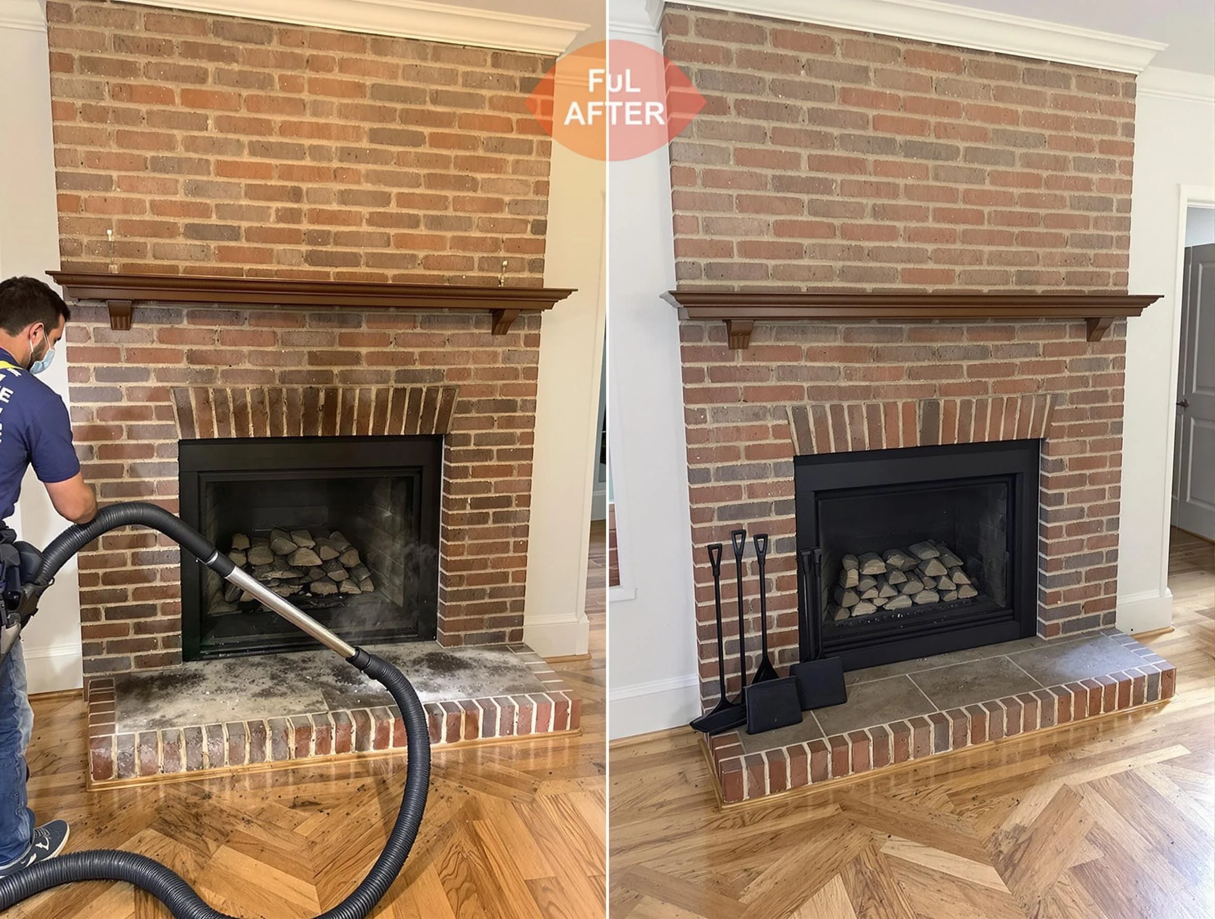Perth Amboy Chimney Sweep carefully sanitizing a fireplace in Perth Amboy, NJ