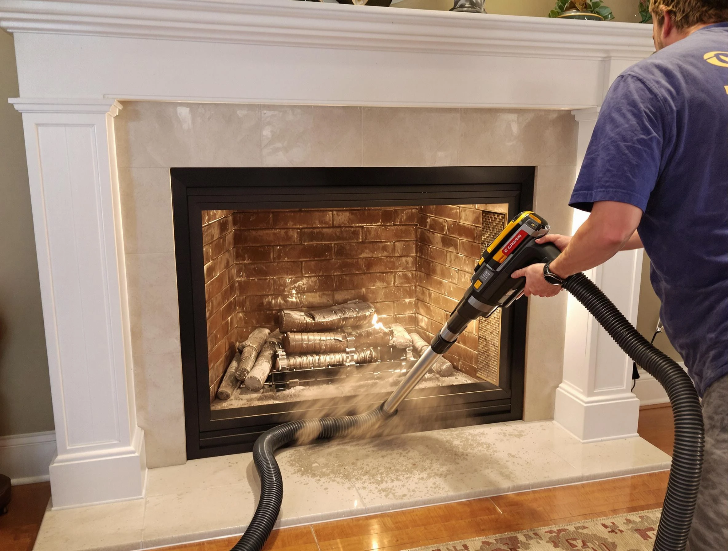 Fireplace cleaning performed by Perth Amboy Chimney Sweep in Perth Amboy, NJ