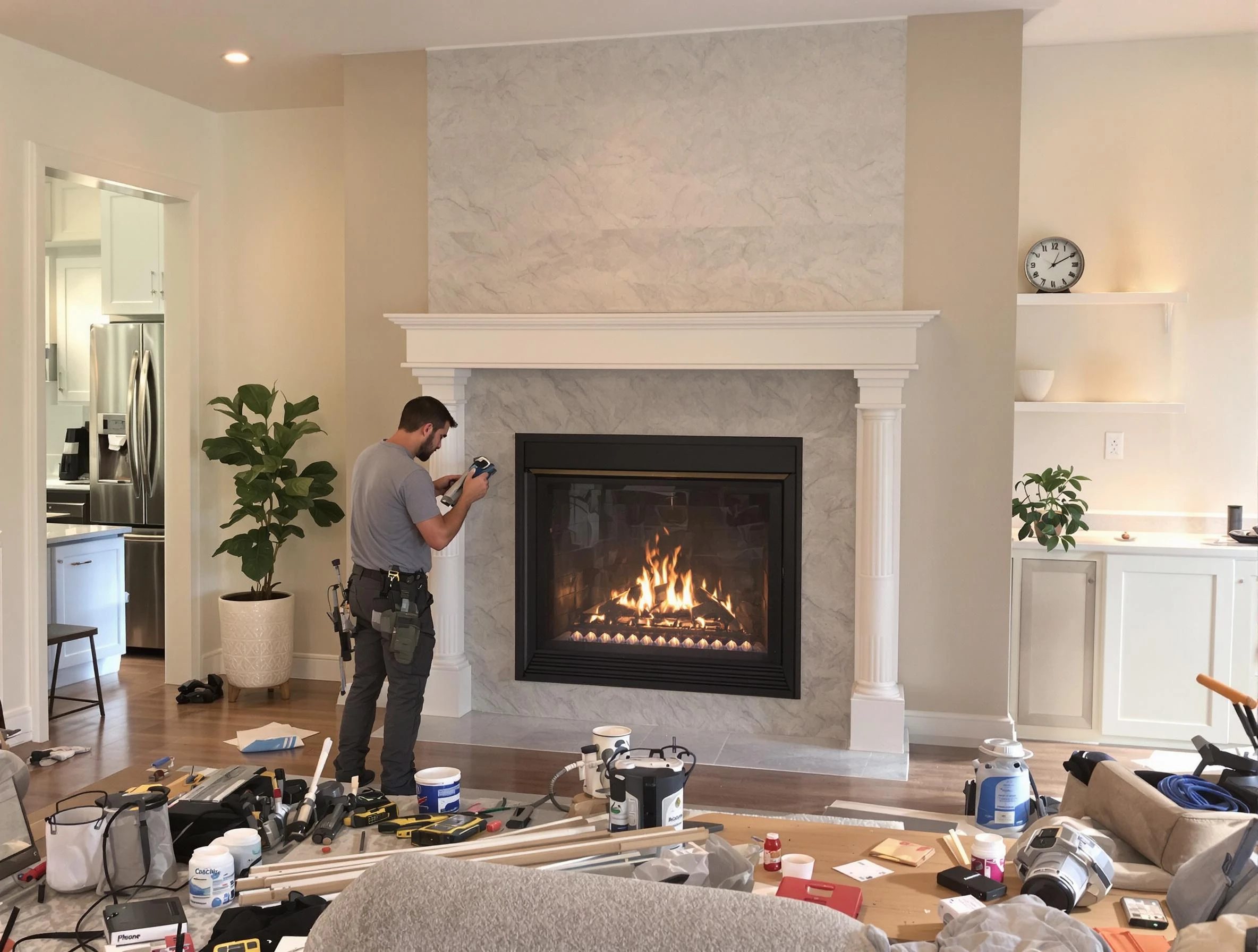 Newly installed fireplace by Perth Amboy Chimney Sweep in Perth Amboy, NJ