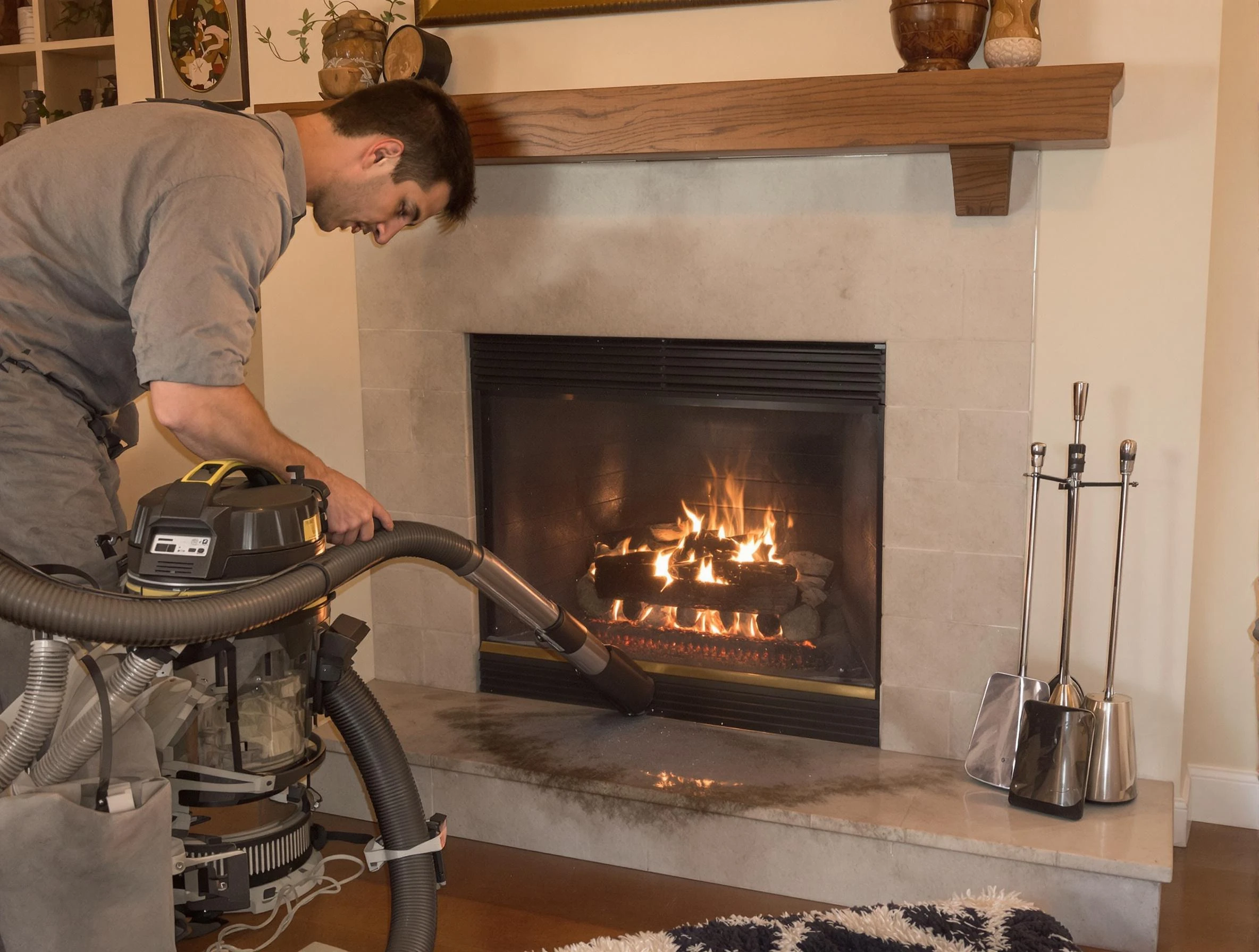 Routine fireplace upkeep by Perth Amboy Chimney Sweep in Perth Amboy, NJ